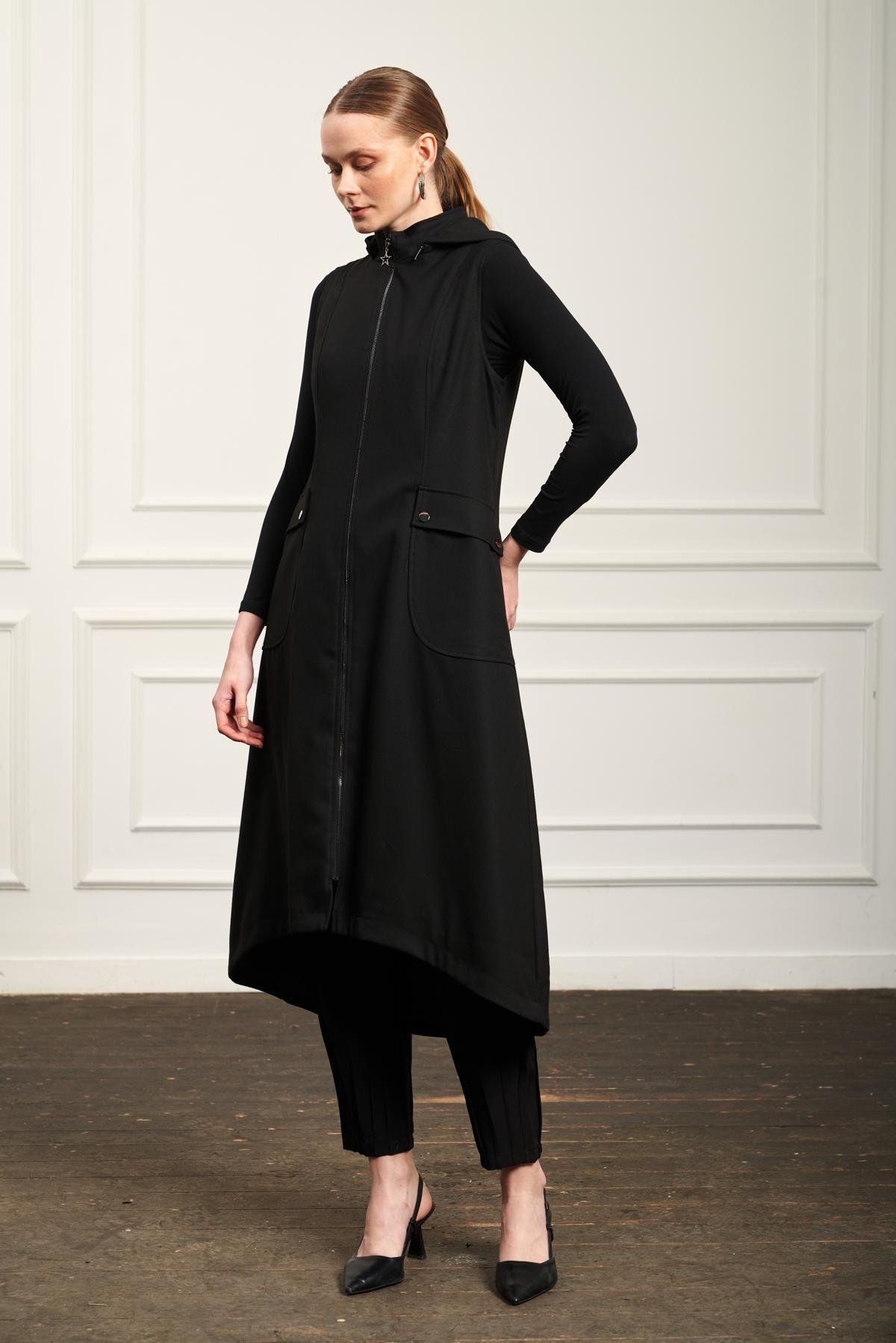 A200944 Aguaje Fermuarlı Kapşonlu Yelek