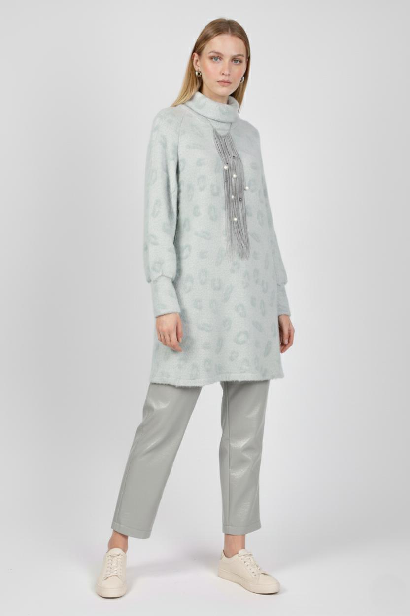 A403455 Aguaje Triko Tunik Deri Pantolonlu Takım