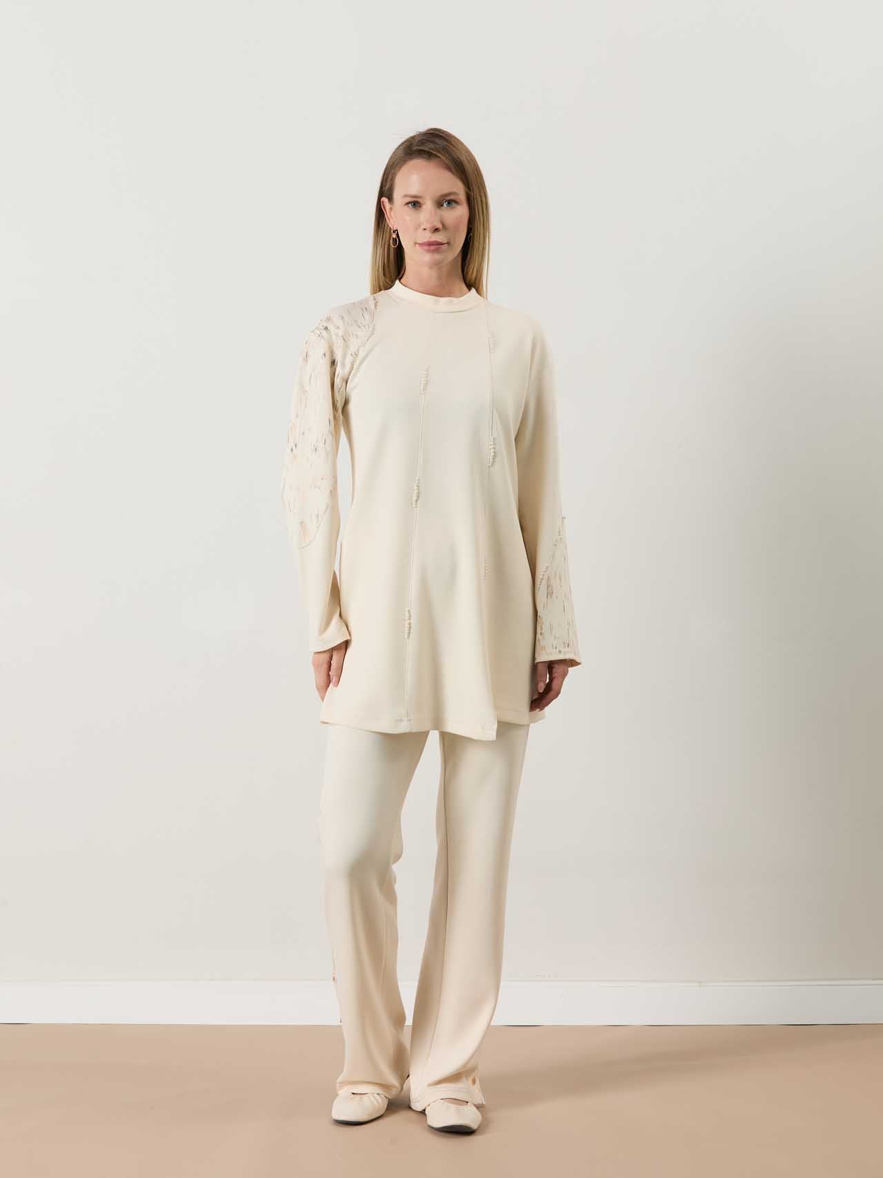 A41485 Aguaje İnci Detaylı Takım