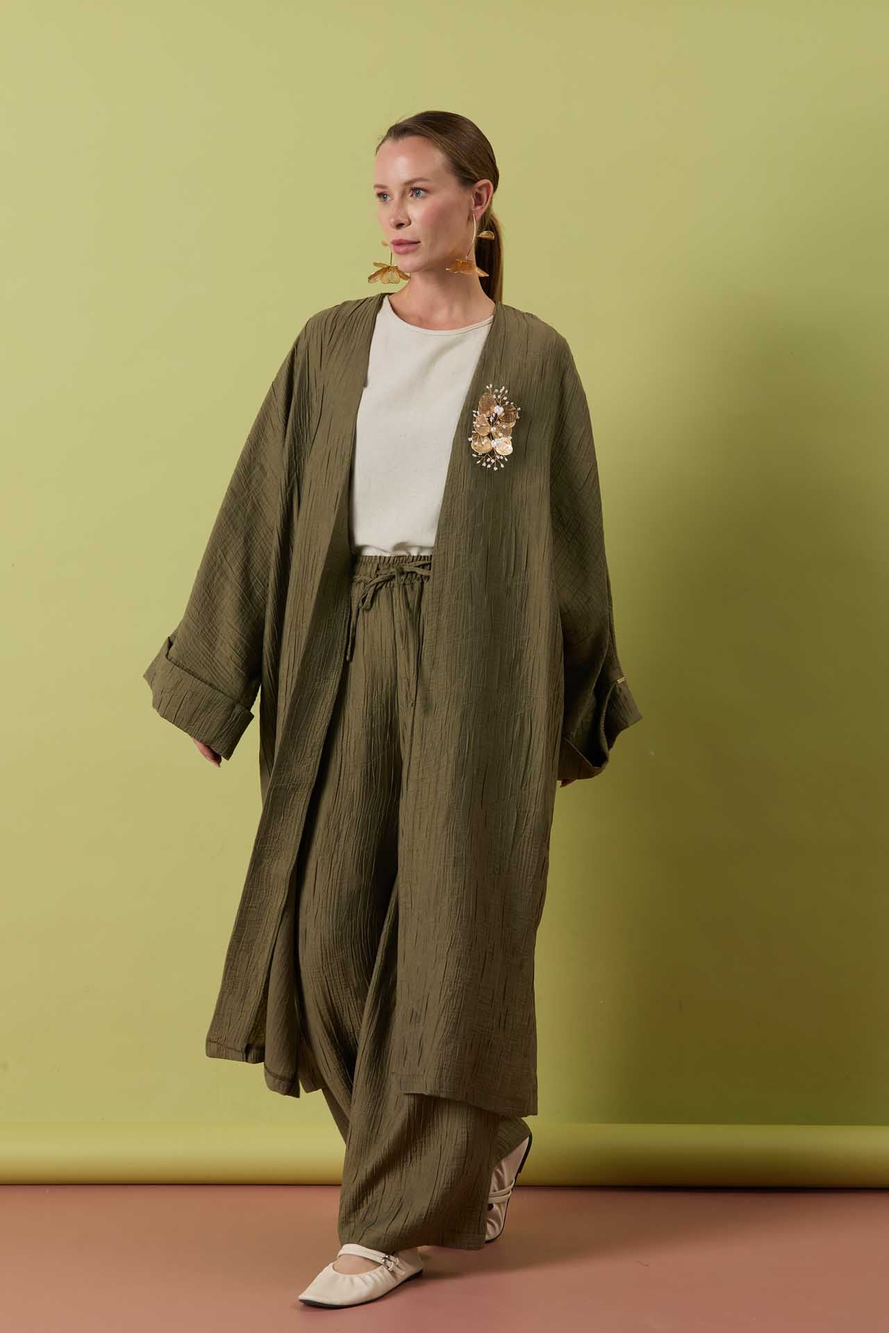 A41675 Aguaje Pantolonlu Giyçık Takım