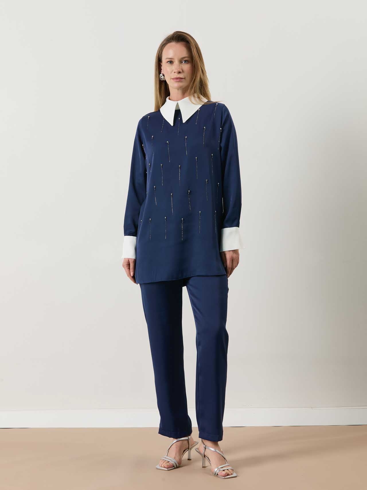 A70385 Aguaje Taş Detaylı İkili Takım