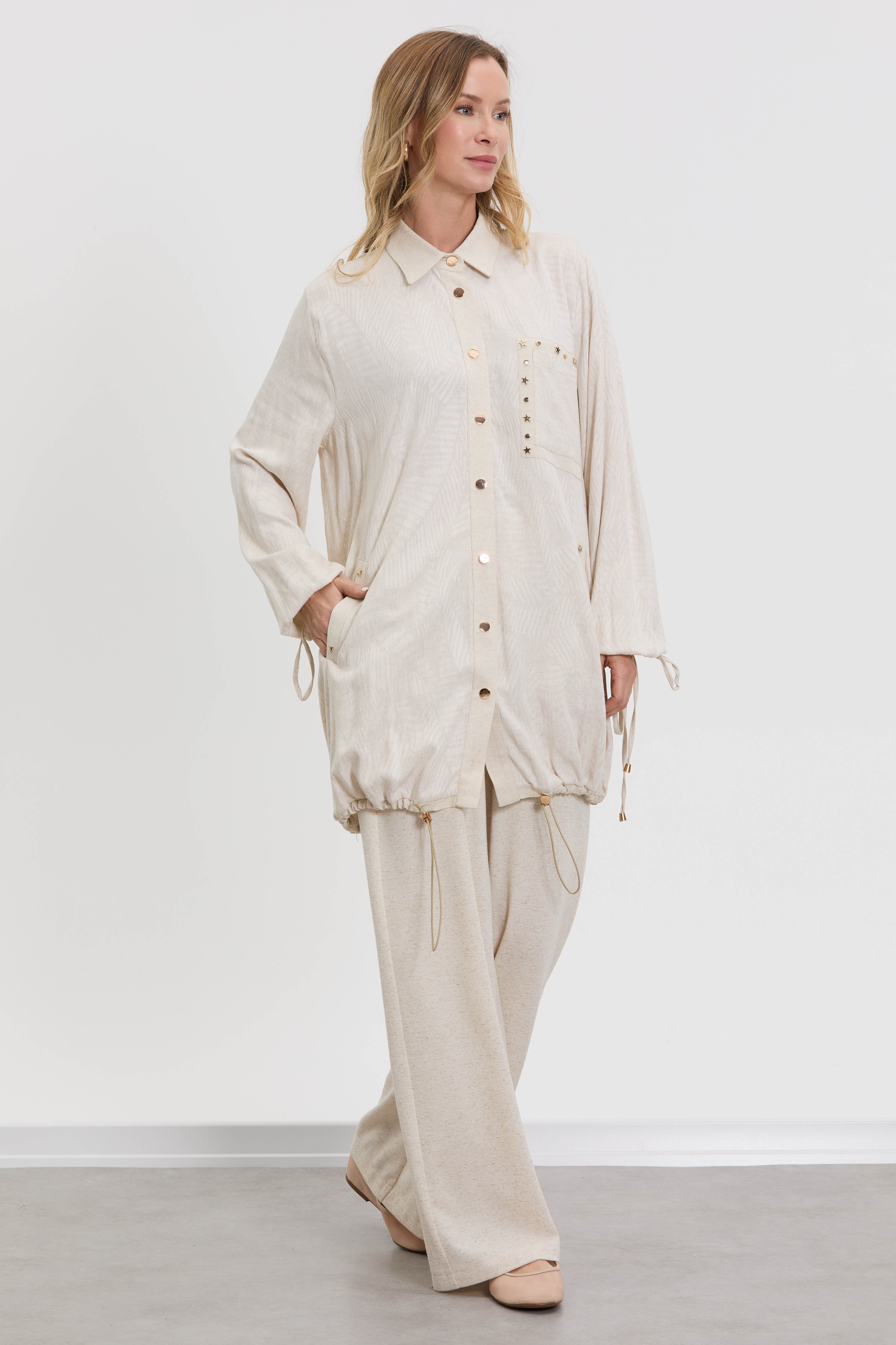 M10674 Melidia Cep Detaylı Gömlek