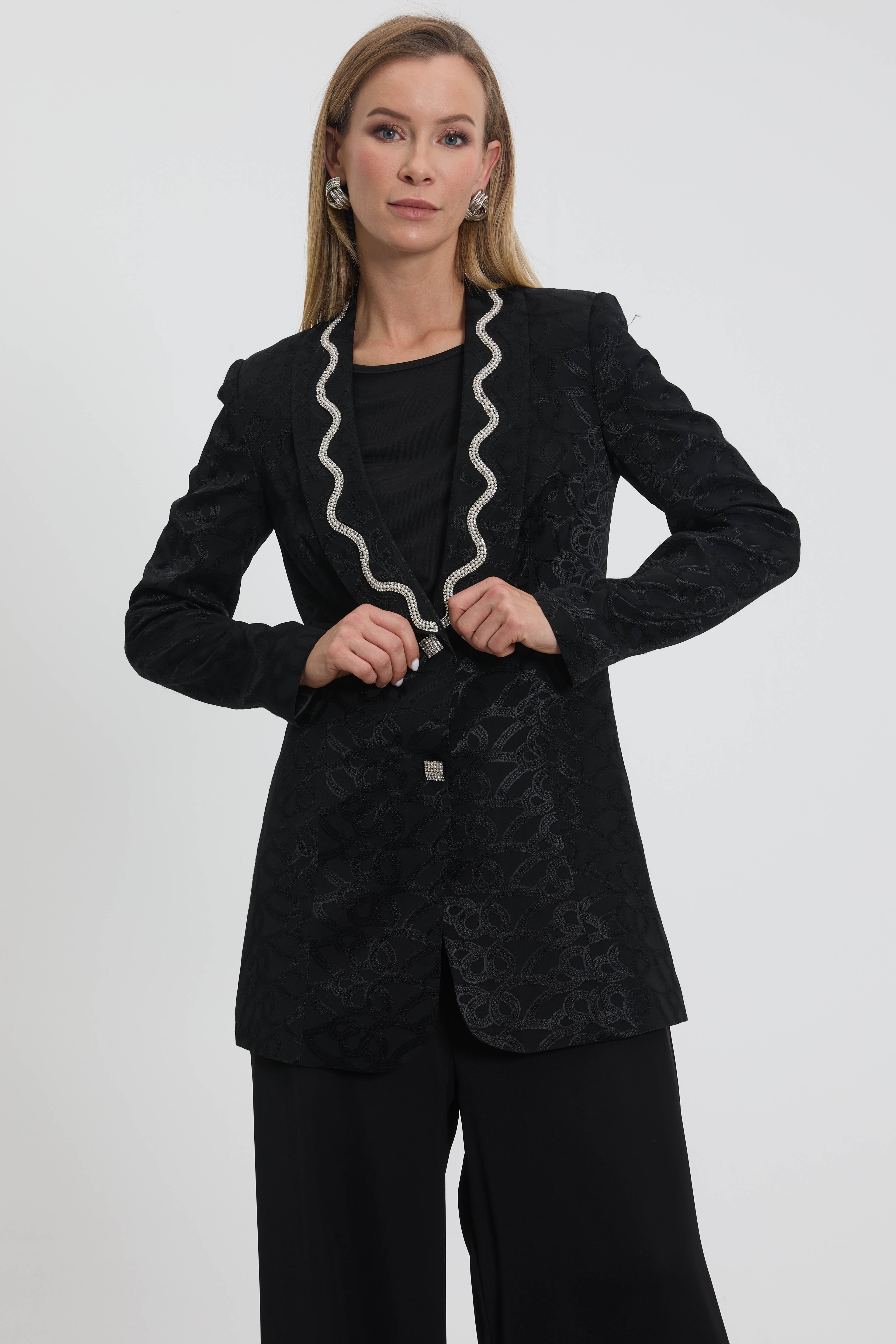 M70394 Melidia Jakarlı Pantolonlu Takım