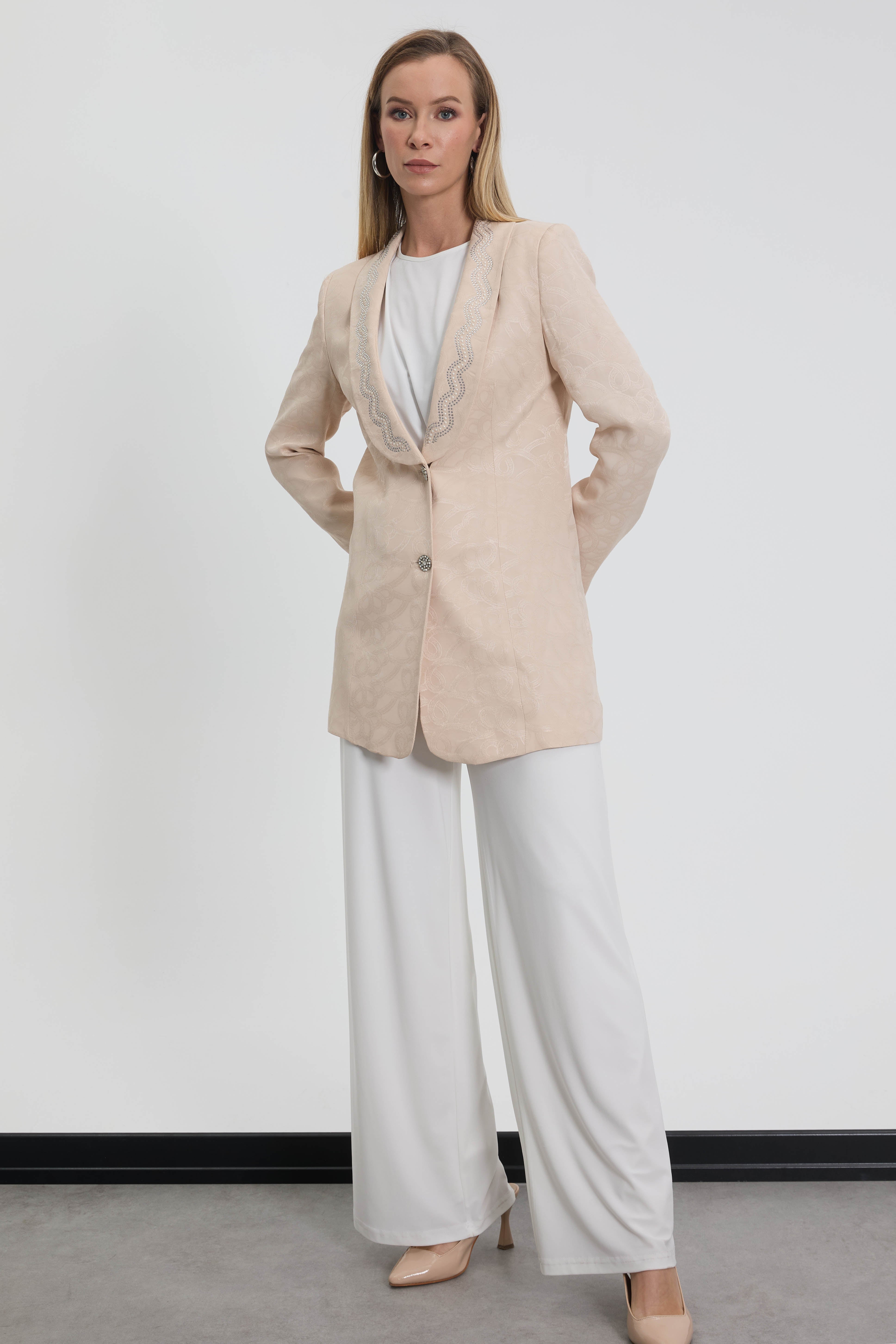 M70394 Melidia Jakarlı Pantolonlu Takım