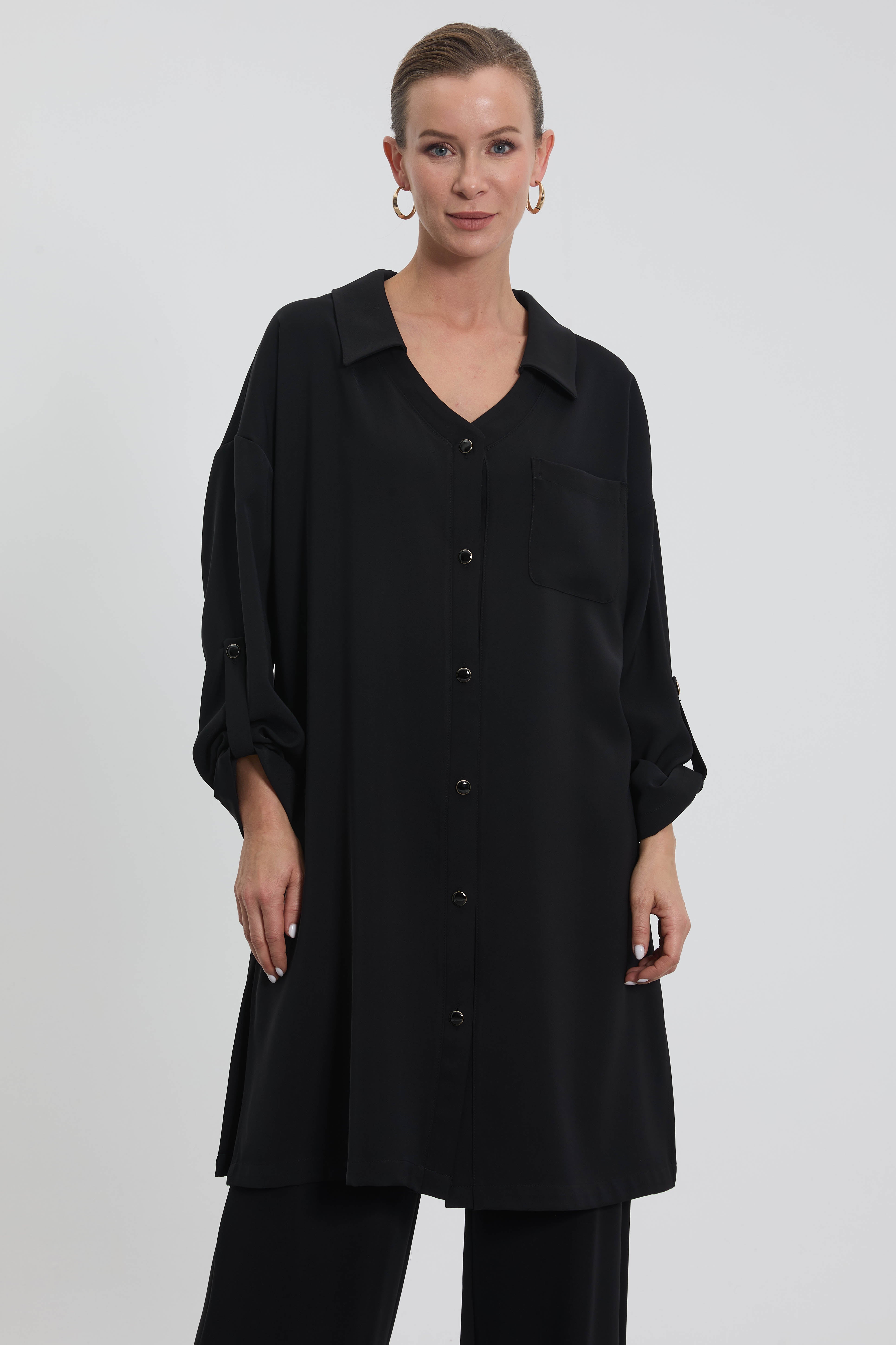 NC2068 Newcarmen Düğme Detaylı Tunik