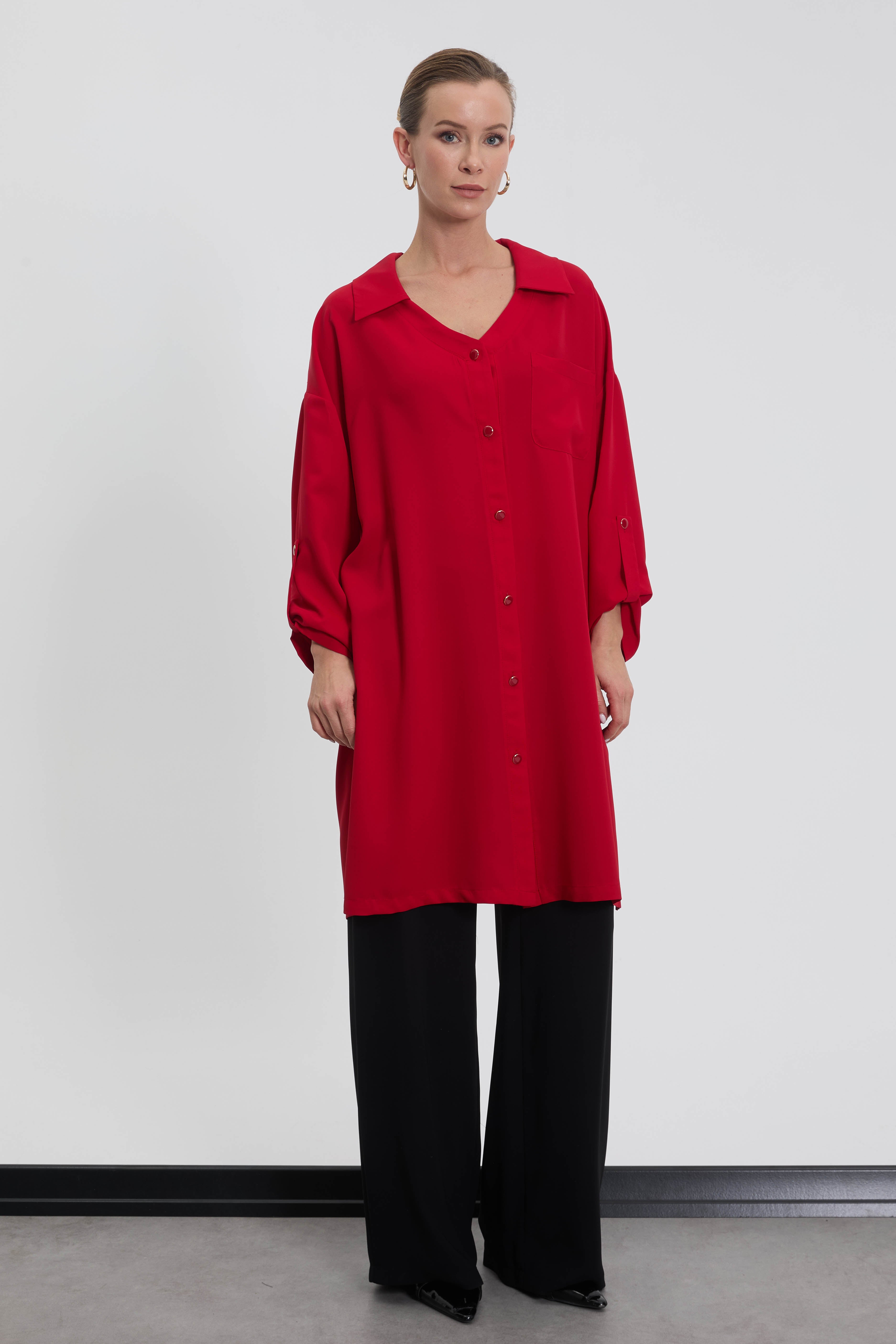 NC2068 Newcarmen Düğme Detaylı Tunik