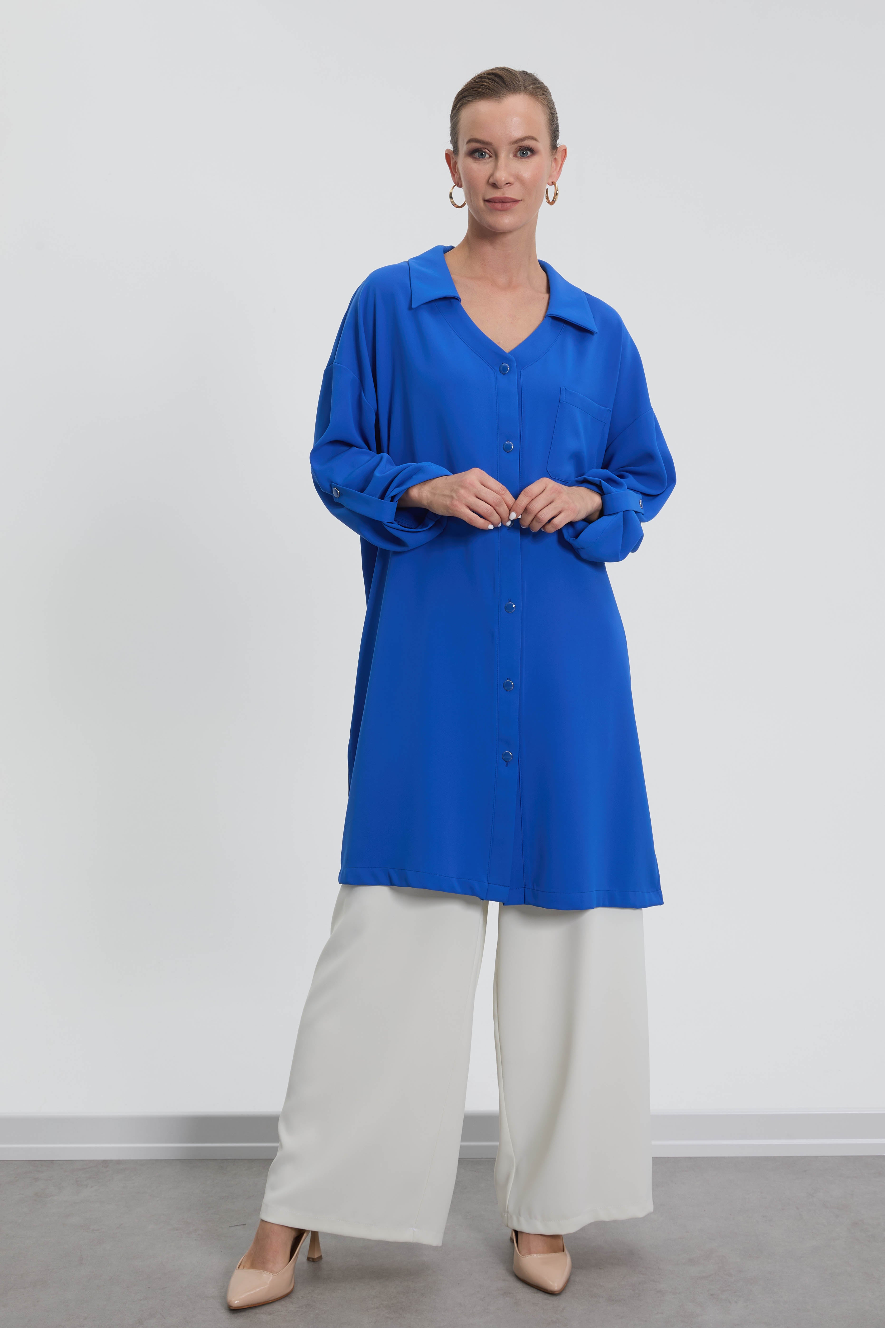 NC2068 Newcarmen Düğme Detaylı Tunik