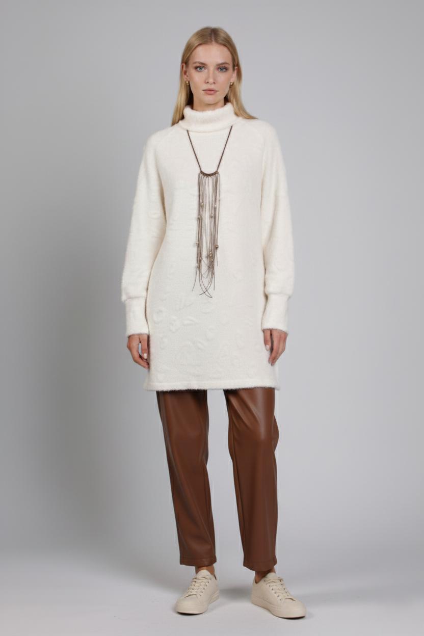 A403455 Aguaje Triko Tunik Deri Pantolonlu Takım