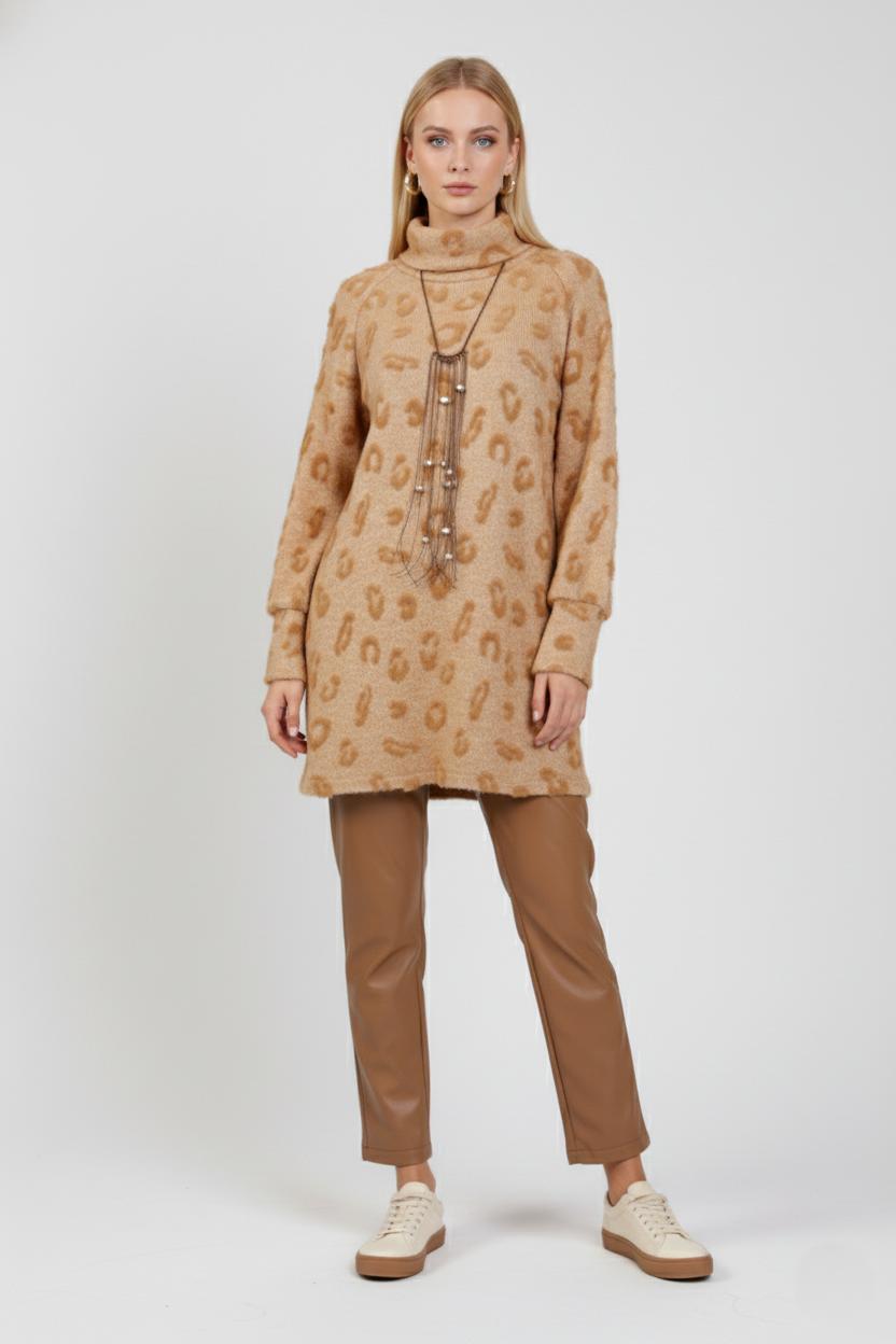 A403455 Aguaje Triko Tunik Deri Pantolonlu Takım