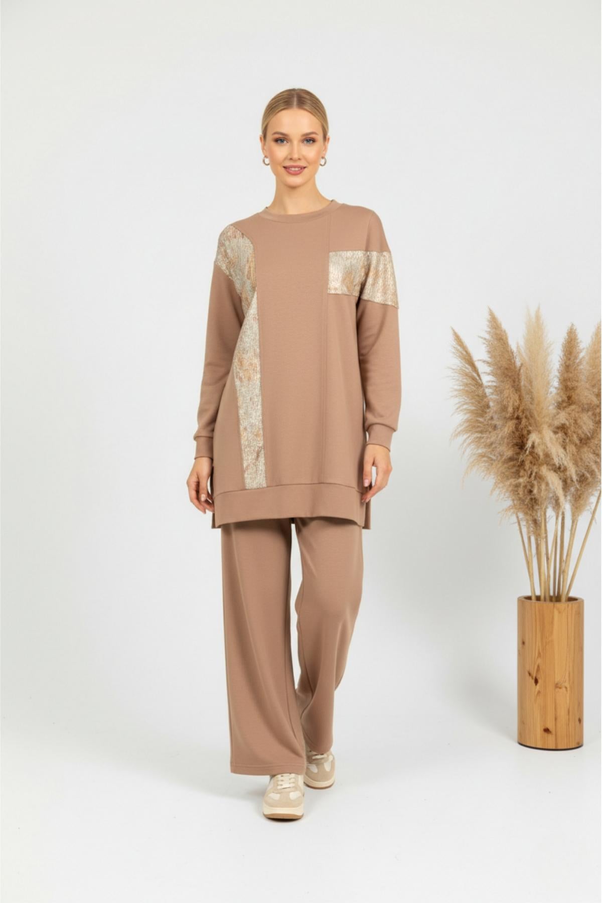 A419455 Aguaje Bisiklet Yaka Garnili Takım